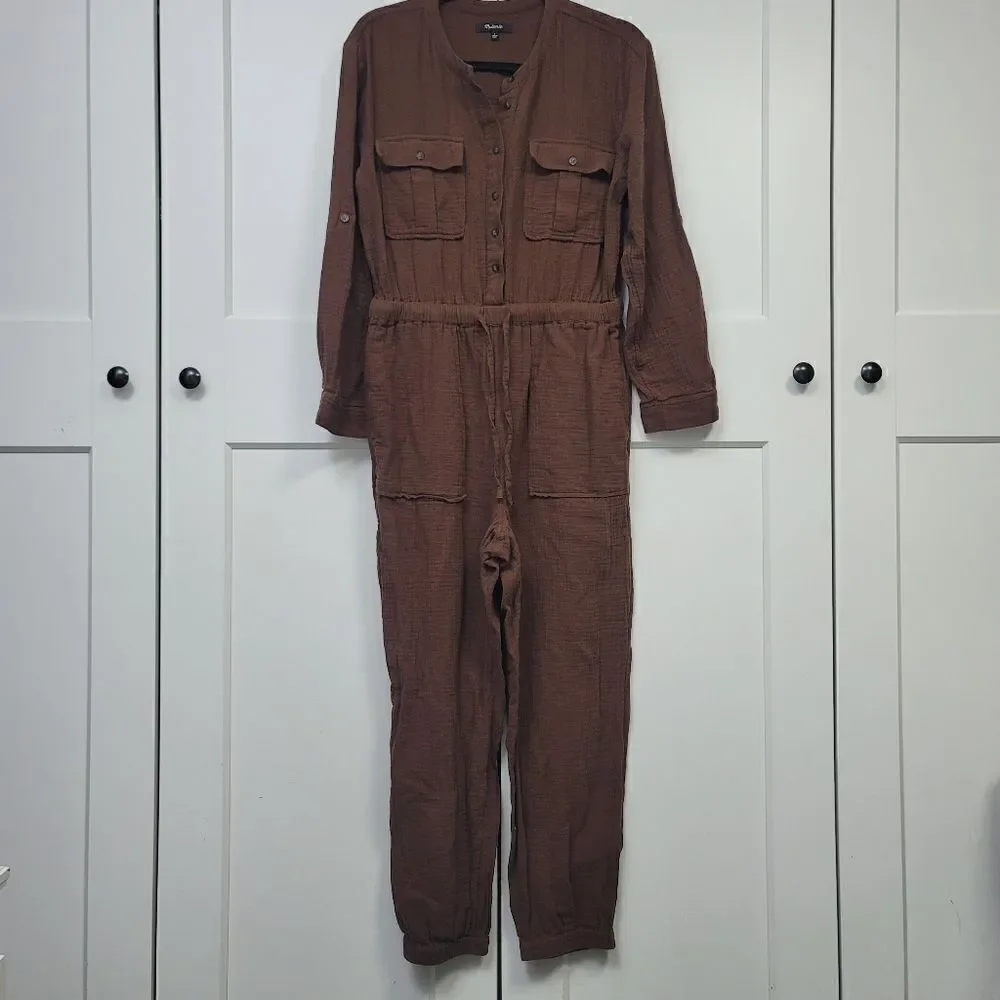 Madewell lightspun tapered leg jumpsuit size 8